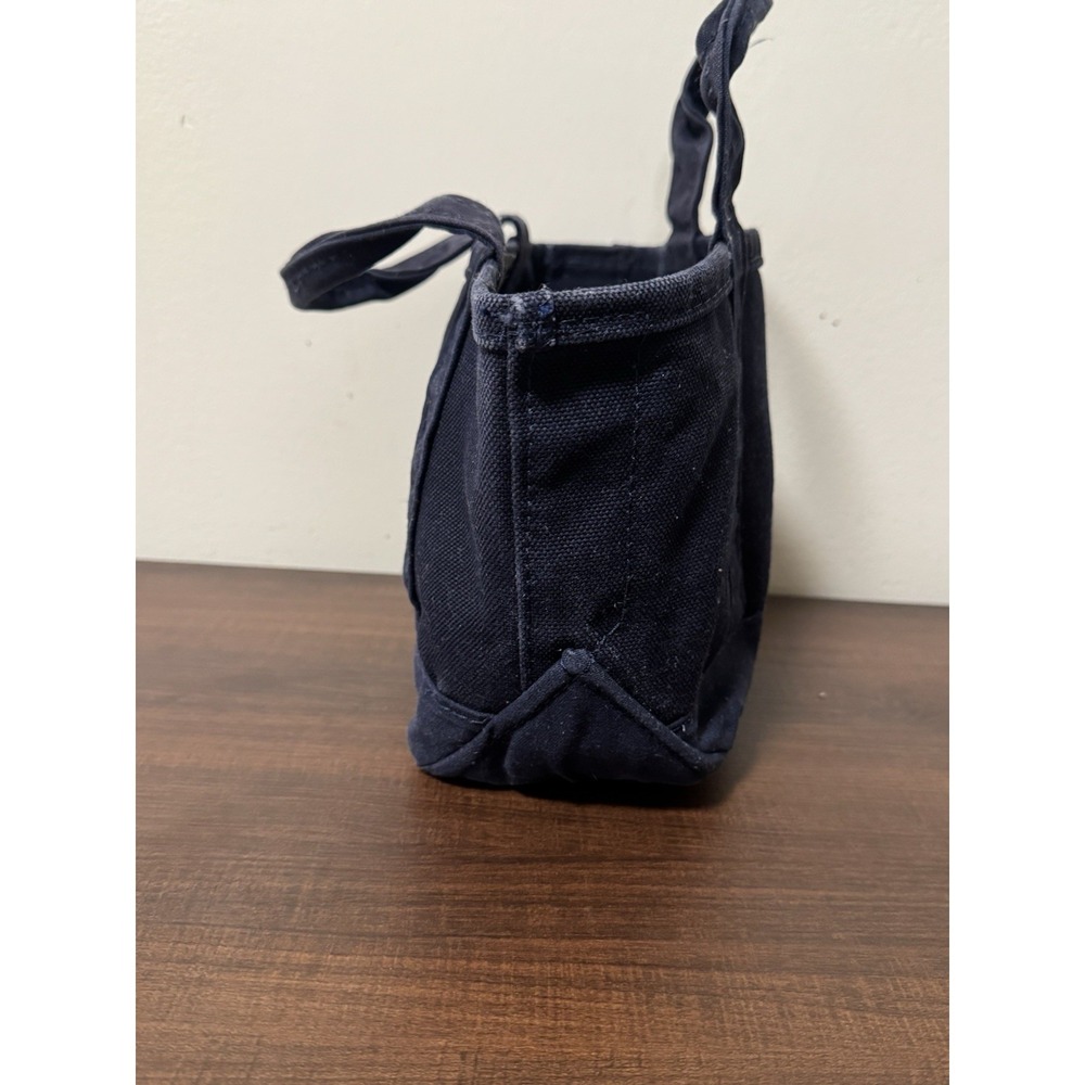 Vintage L.L. Bean Boat & Tote Mini Navy Blue  Bag Canvas Made in USA 7"x10" - Picture 4 of 6